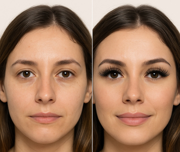 antes y después extension de pestanas pelo a pelo volumen híbrido Centro de estética Bienestar Romo Puerto Real
